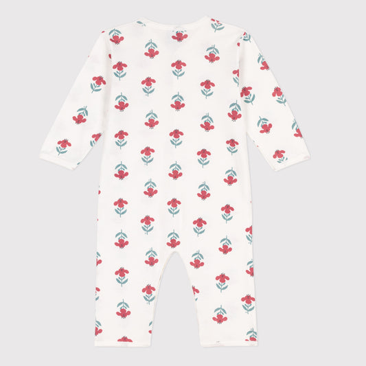 Baby Floral Footless Cotton Sleepsuit