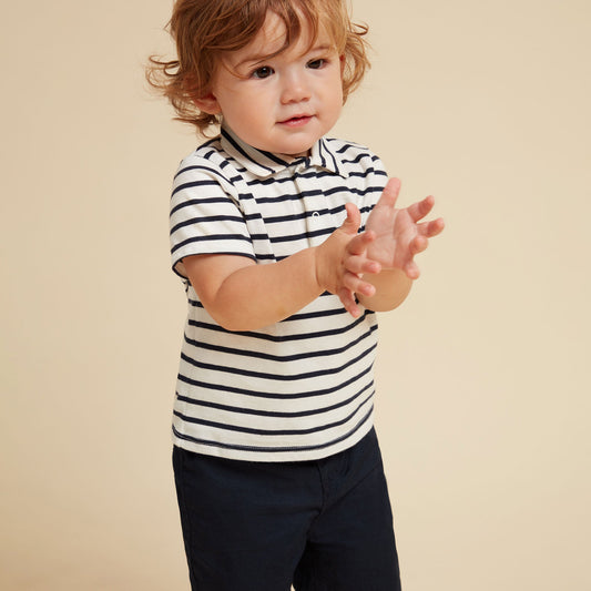 Baby Striped Jersey Polo Shirt