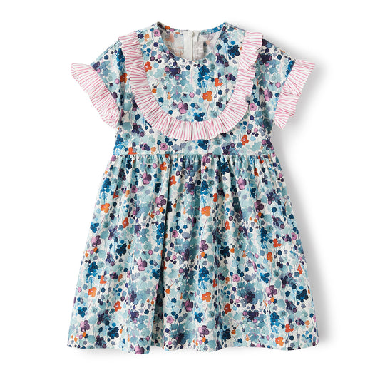 Dress in Multi-colored Floral Pattern
