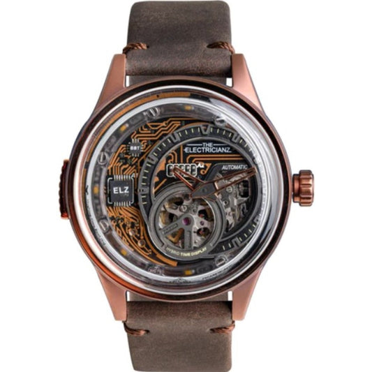 Men The Hybrid Brown 43mm Watch
