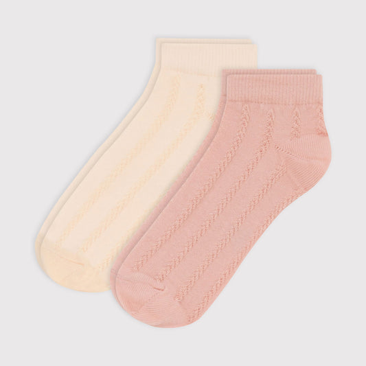 Girls Cotton Jersey Plain Socks 2 Pack