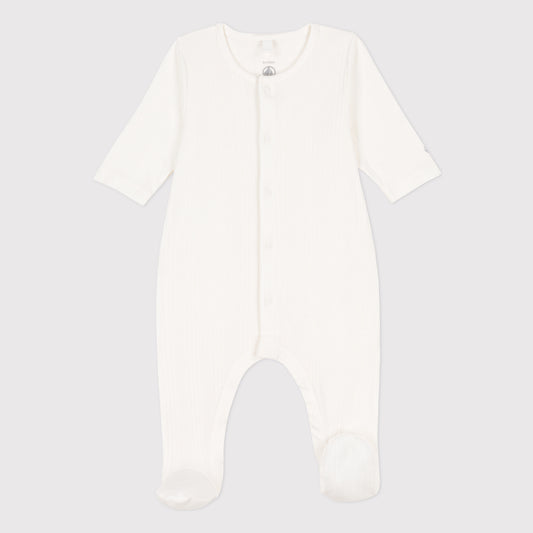 Baby Cotton Drop Needle Rib Sleepsuit