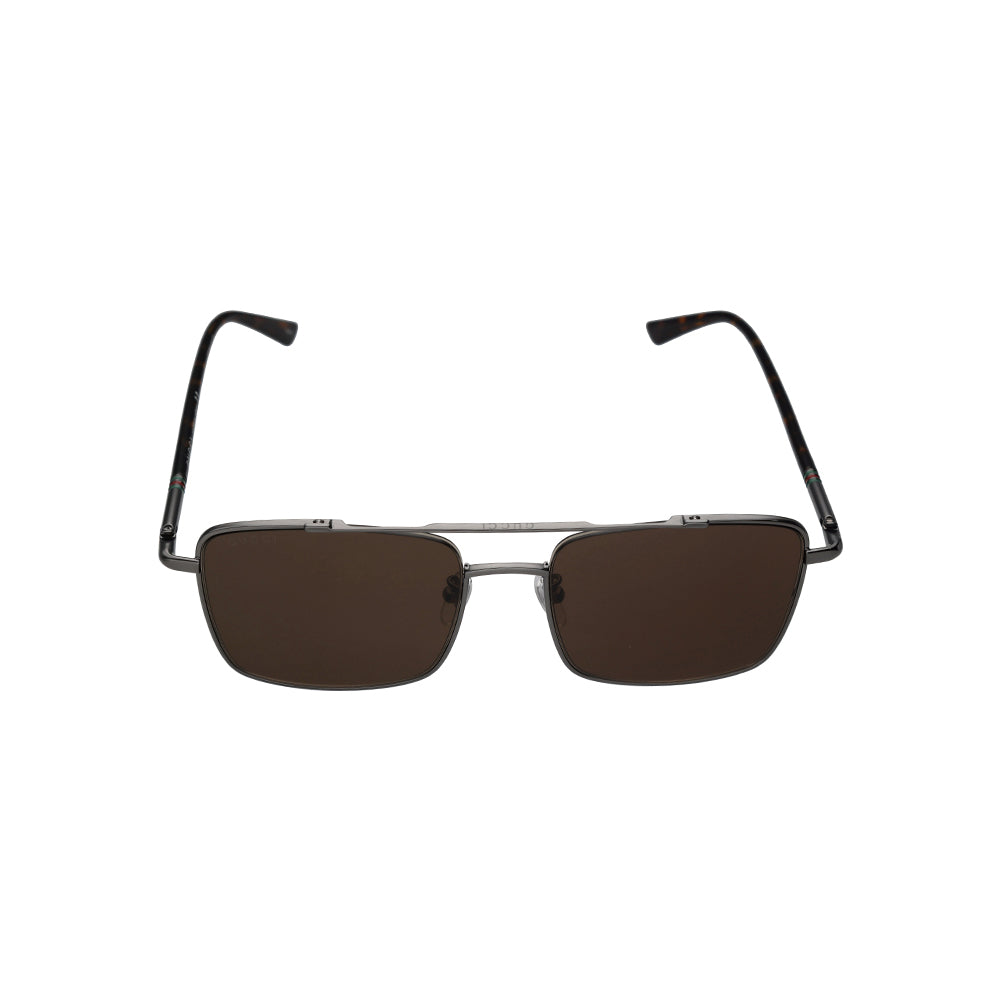 Brown Aviator Metal Sunglasses