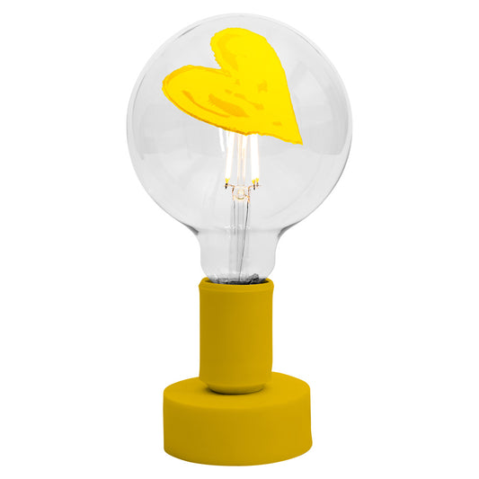 Tavolotto Lamp With Yellow Heart Tattoo Bulb