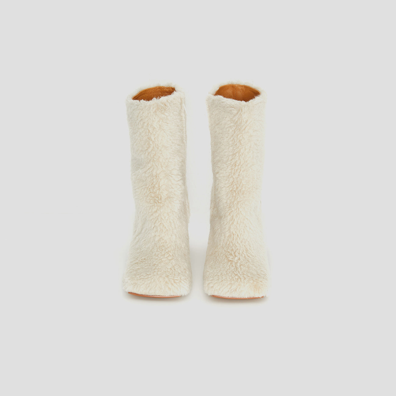 Square Toe Ankle Cream Boots