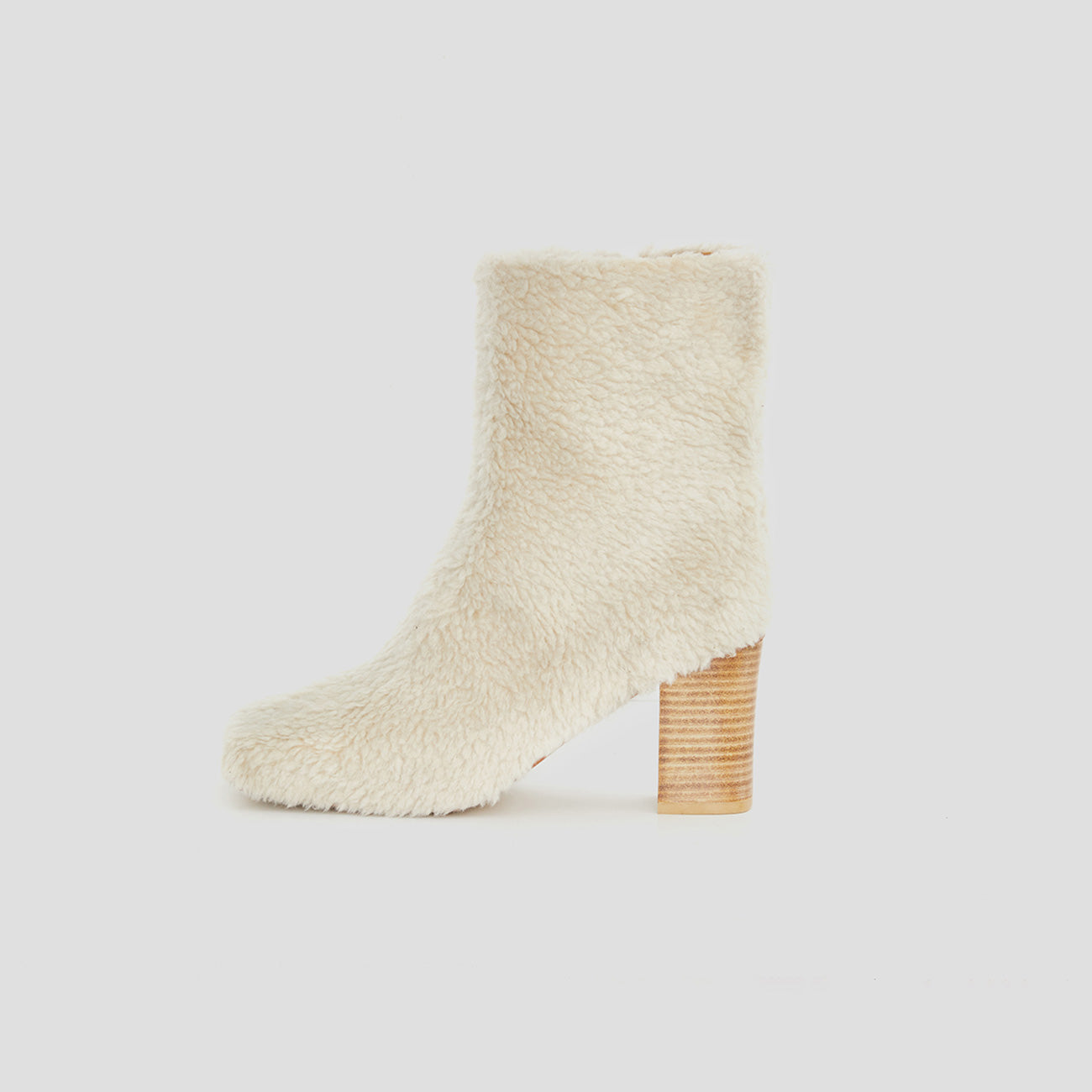 Square Toe Ankle Cream Boots