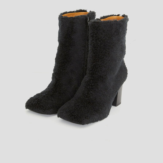 Square Toe Ankle Black Boots